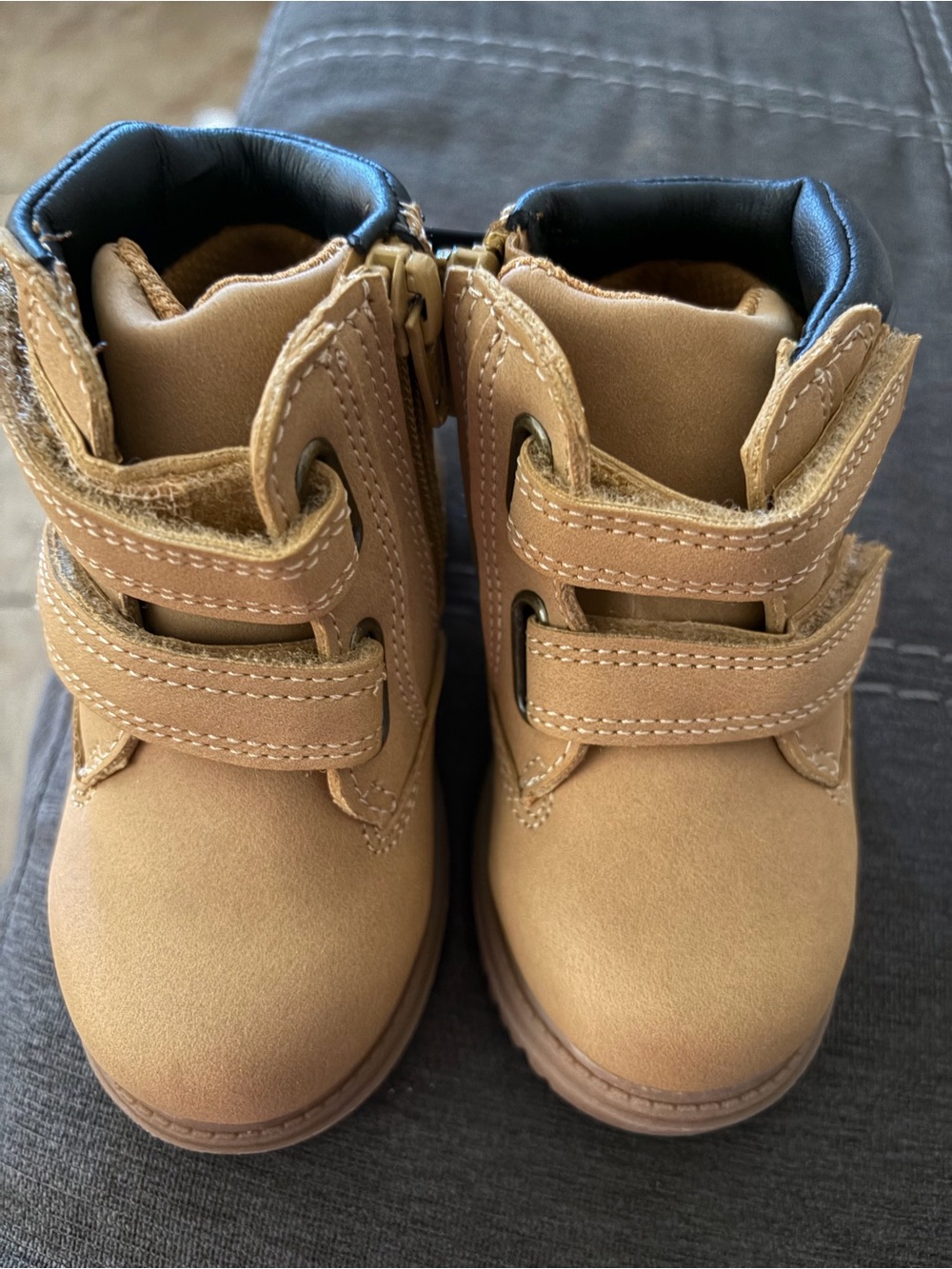 wonder nation Tan Hook-and-Loop Ankle Boots